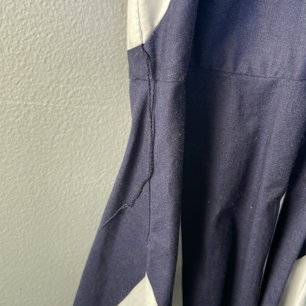Eliza J size 4 navy white striped fit flare sleeveless dress coastal classic - Picture 3 of 8